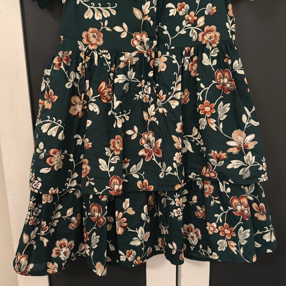 Janie & Jack 6T Floral Green Girls Dress - Picture 8 of 9